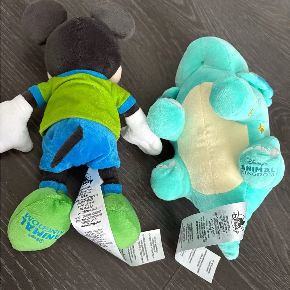 Disney Animal Kingdom Dinoland Mickey Mouse and Dinosaur Small Plush, NWT - Picture 6 of 7